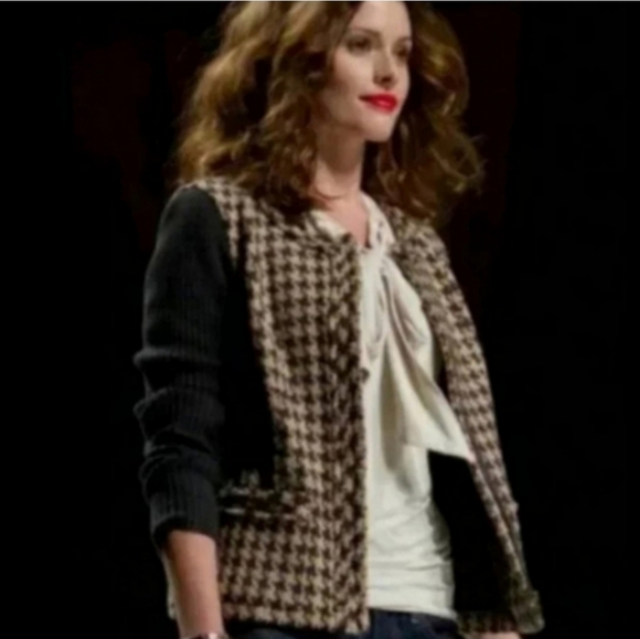 Cabi Houndstooth Mixer Knit Jacket Cardigan 2 - Picture 1 of 10